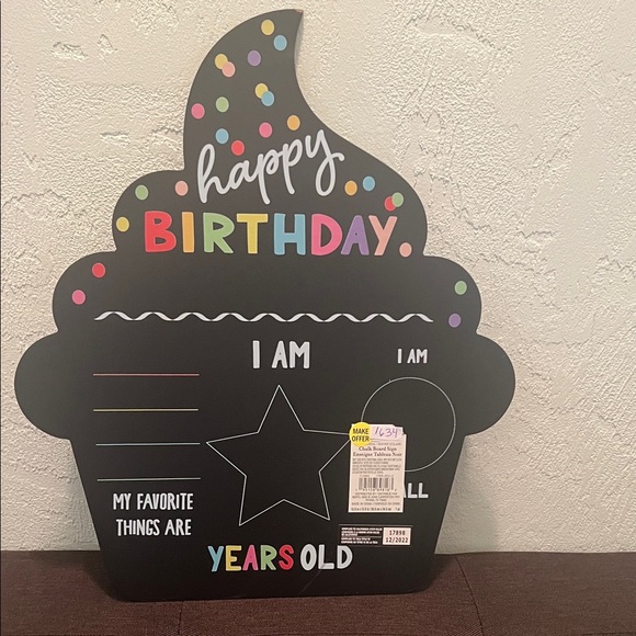 Michael’s Artcraft Store Other - #1635+ Happy Birthday Chalkboard Sign - Multicolor